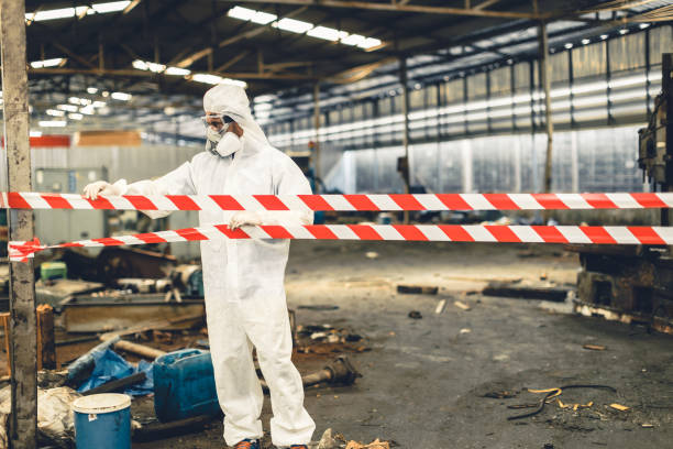 Professional Biohazard Cleanup technician working in Longport, NJ